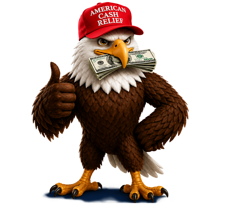 American Cash Relief bald eagle mascot
